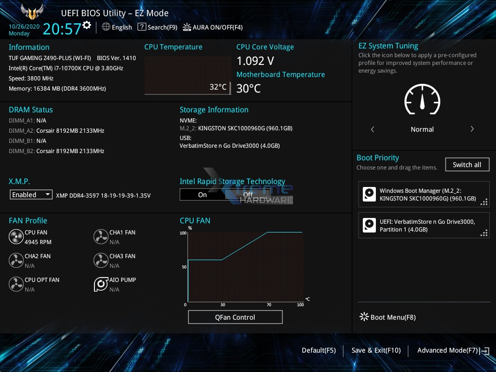 ASUS TUF Gaming Z490 Plus WiFi BIOS 1 be893